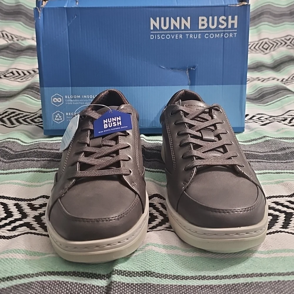 Nunn Bush Aspire MT LT Oxford Men Shoes Size 7.5M Charcoal/Anthracite NEW In Box